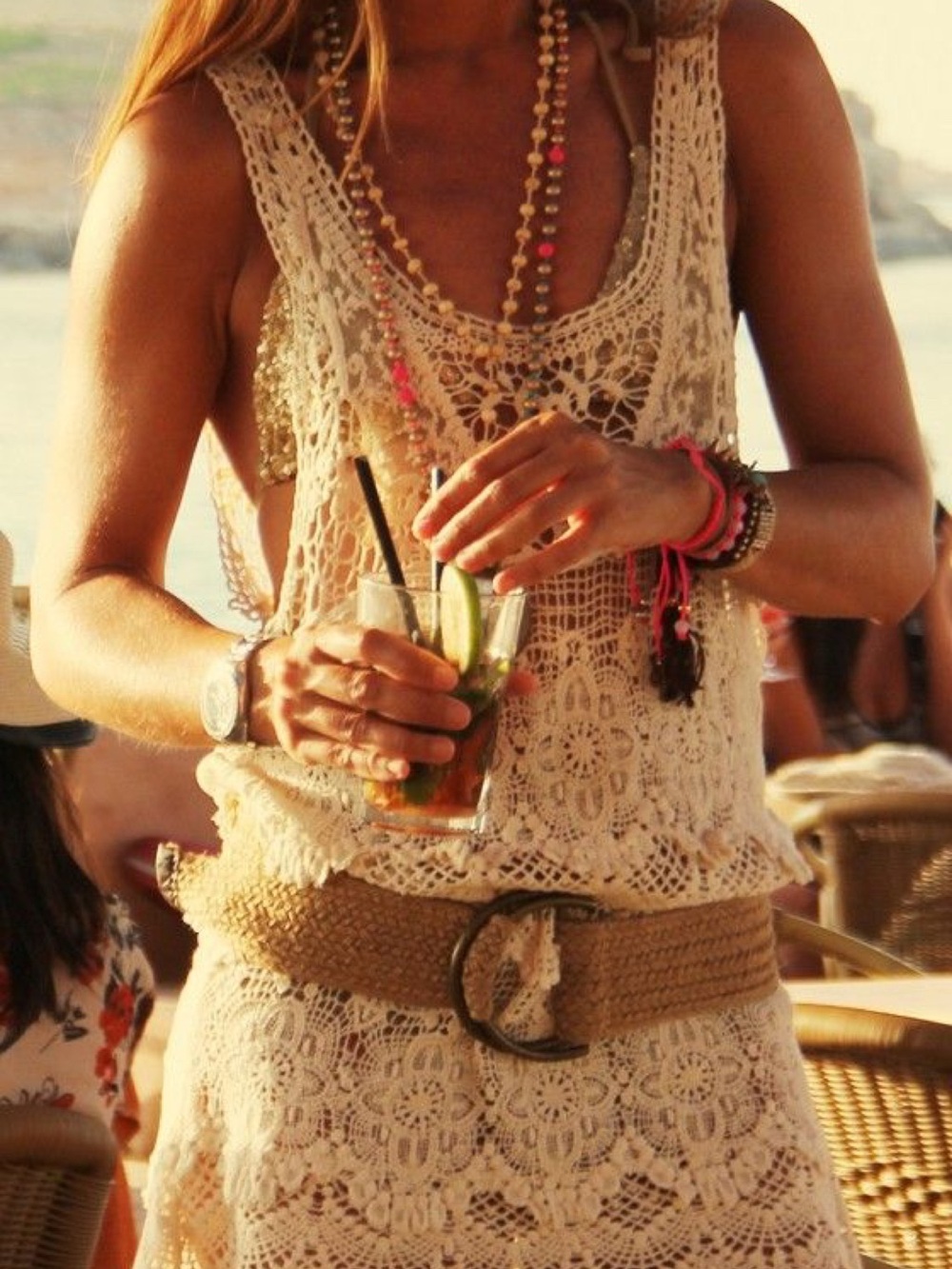 Free People White Lace Crochet Dress for festival
